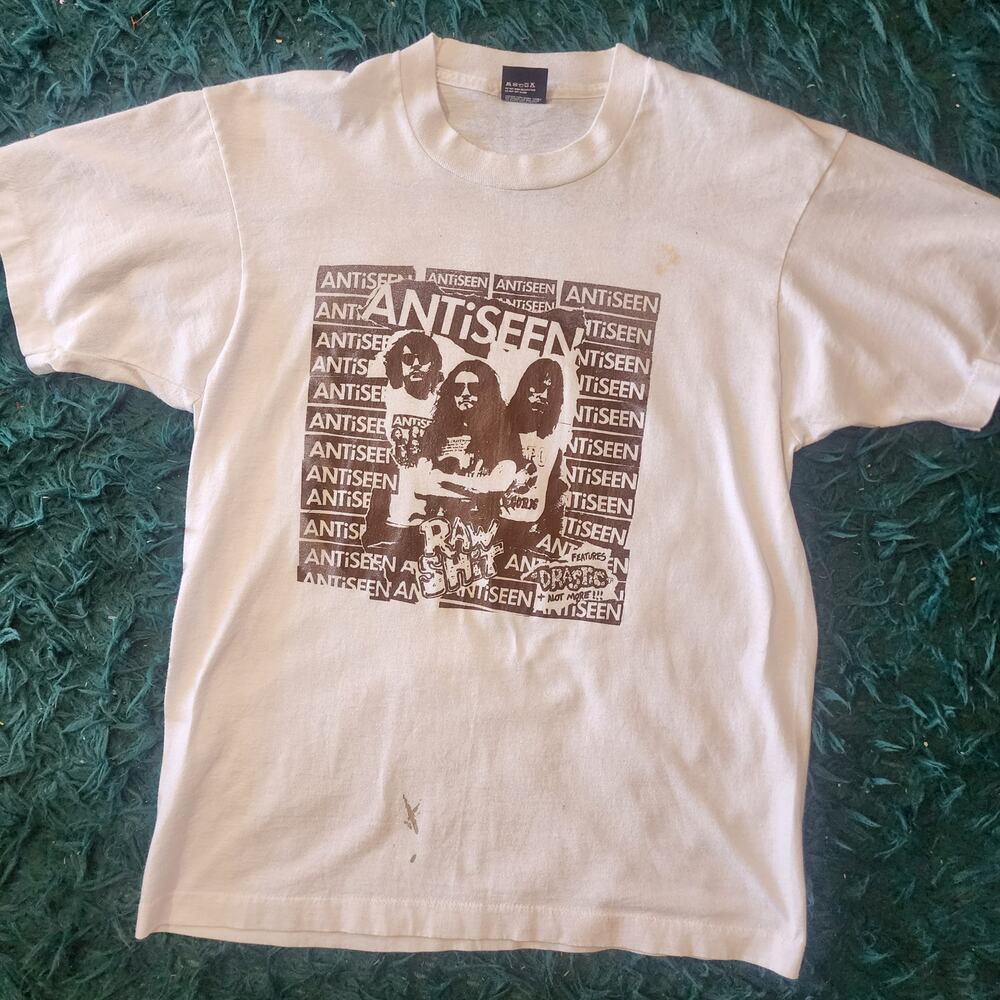 Vintage ANTISEEN Punk Band Tee Double Sided USA Screen Stars L
